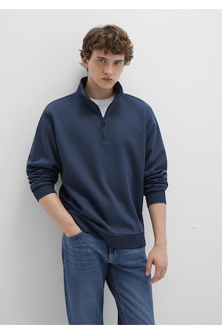 Mavi - Yarı Fermuarlı Lacivert Basic Sweatshirt 0s10278-70490 Lacivert