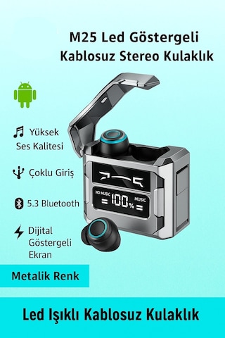 Ledarmy M25 Kablosuz Kulakiçi 5.3 Bluetooth Oyuncu Kulaklık