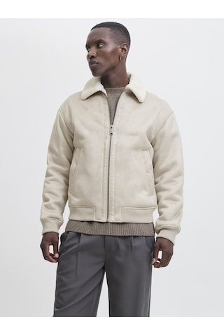 Jack & Jones Jack Jones Erkek Yakası Kürklü Bomber Ceket 12282444 Krem