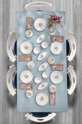 Emsan Yolanda Porselen 32 Parça 6 Kişilik Kahvaltı / Servis Takı Beyaz