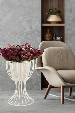 Anafor Saksılık Beyaz 43 Cm Krem Saksı