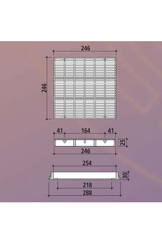 Gemaş Kare Dip Emiş Izgara Dış Çerçevesi 26,5x26,5-ToptancıyızBiz