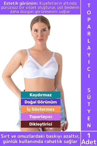 Wintoup İz İç Göstermez Meme Dikleştirici Şekillendirici Esnek Konforlu Estetik Şık Göğüs Toparlayıcı Sütyen Beyaz