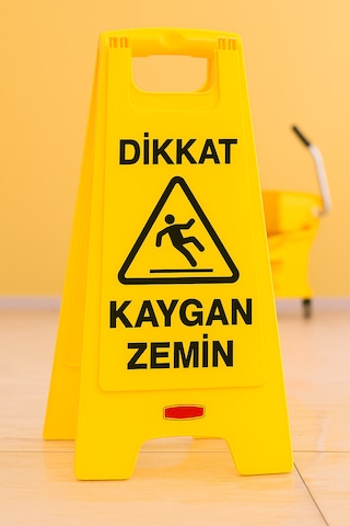 Kaygan Zemin Levhası Kaymayı Önleyici Uyarı Levhası, Kaygan Zemin İşareti, Kayma Risk Levhası