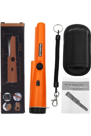 Geeksen El Tipi Metal Dedektörü - 360 Derece Yüksek Hassasiyetli, Taşınabilir, Kompakt Turuncu, Pil Hariç