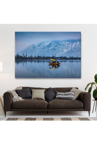 Es10 KY Özel Hindistan Srinagar Dal Gölü Kış Manzara Tablosu-1244 (50 x 70)