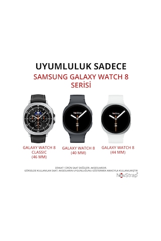Novstrap Samsung Galaxy Watch 8 40mm 44mm Classic 46mm İle Uyumlu Kordon Lansman Silikon Kayış