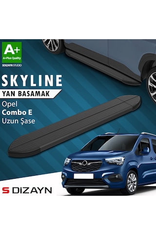 S-dizayn Opel Combo E Uzun Şase Skyline Siyah Yan Basamak 213 Cm 2018 Üzeri A+ Kalite