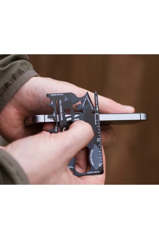 Hangfox Siyah Cüzdan Boyutlu 16 Fonksiyonlu Çoklu Araç: Tornavida, Şişe Açıcı, Kutu Açıcı Ve Daha Fazlası - Dayanıklı Çelikten Yapıldı Çok Renkli