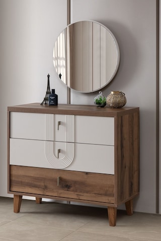 Şifonyer, Megan Çekmeceli Aynalı Şifonyer Çok Renkli