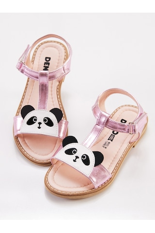 Denokids Panda Kız Sandalet Pembe