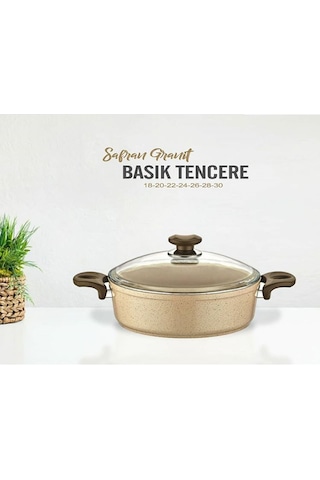Gülsan Safran Granit Tencere Basık Pilav Tenceresi 20 CM