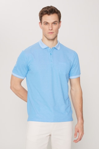 Ac&Co / Altınyıldız Classics Polo Yaka Cepli Regular Fit Bol Kesim Düz Tişört - 465117502 Mavi