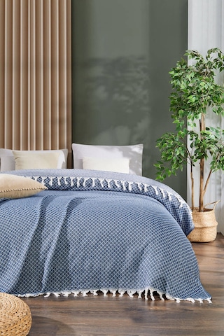 Çift Kişilik Yatak Pikesi Alice 200 X 230 Cm İndigo