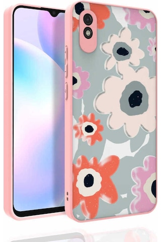 Xiaomi Redmi 9a Kılıf Desenli Kamera Korumalı Parlak Zore Nora Kapak NO5