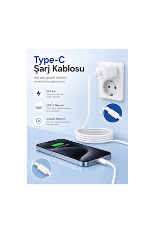 Type-c To Type-c Hızlı Şarj Data Kablosu - 1 Metre - Hasır Örgü - Type-c Tüm Cihazlarla Uyumlu