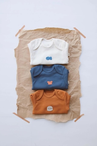 Oh La La Koala 3lü Nakışlı Çıt Çıtlı Uzun Kollu Body Zıbın Set Model 4 Tarçın-indigo-krem
