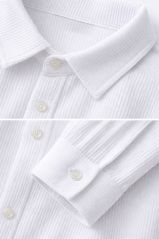 Ahengim Erkek Çocuk Modern Kesim Beyaz Polyester Basic Gömlek Ak8789