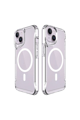 Apple Uyumlu iPhone 14 Kılıf Zore M-safe Şarj Özellikli T-max M-safe Kapak Renksiz
