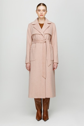 Aller Detaylı Torba Cepli Ara Boy Manto Pudra-pudra Pudra