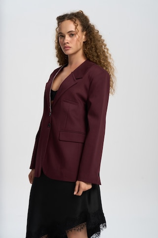Mai Studios Co. Volda Yaka Detay Bordo Blazer Bordo