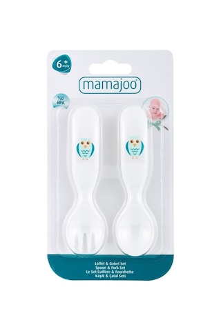 Mamajoo Desenli Kaşık & Çatal Seti / Beyaz Baykuş
