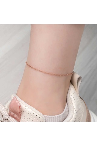 Blackcraft 925 Ayar Gümüş Rose Zincir Desenli Halhal Bc-1511eb Renkli