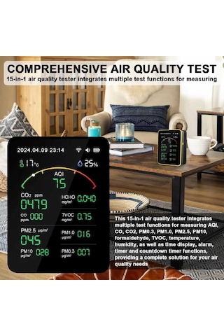 Aek-tech 15'li Aqı,temp,humı,co2,hcho,co,tvoc,pm2.5,pm10,pm1.0,pm