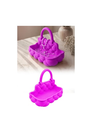Takı Organizer 3d Baskı Dekoratif Kulplu Model Takı Kutusu Masa Üstü Düzenleyici Stand Kırmızı