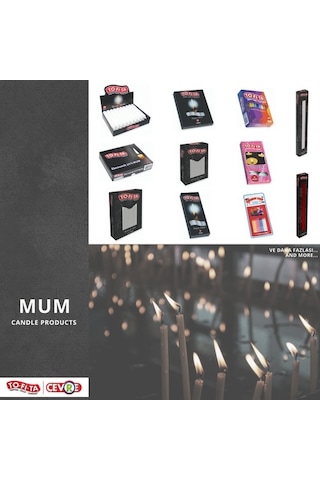 To-Fi-Ta Beyaz Mum Kalın 20'Li Ekonomik Paket - 1 Mum:14 Cm