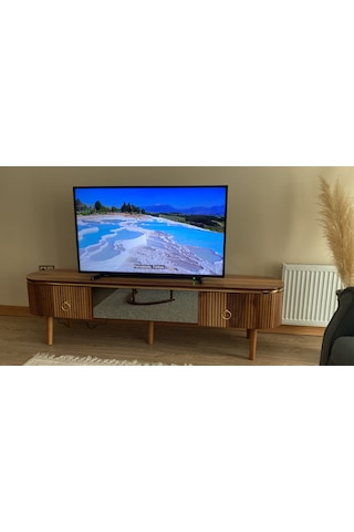 Desing Tv Sehpası 200 Cm Şömineli Ceviz