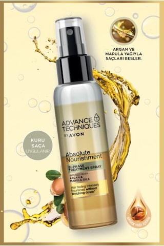 Avon Advance Techniques Argan ve Marula Yağı İçeren Çift Fazlı Saç Spreyi 100 ML