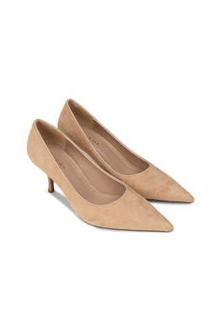Deery Kadın Süet Bej Sivri Burun Stiletto - V4045zbejm01 Bej