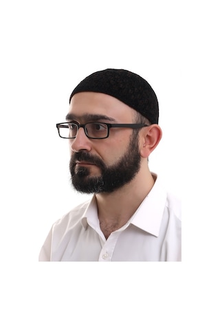 Siyah Kahve Hasır Desen Kışlık Kadife Namaz Takkesi