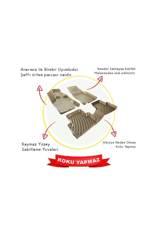 Rizline Hyundai Santa Fe 2006-2012 Paspas Bej 3D Havuzlu