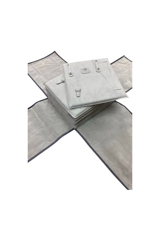 Deri Kumaş Gri Renk 80 / 76 Cm Üçlü Set Sergileme Seyahat Çantası
