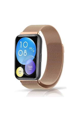 Huawei Watch Fit 2 Uyumlu Metal Hasır Manyetik Kordon Paslanmaz Çelik, Şık & Dayanıklı
