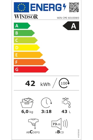 Windsor CMI 60100W0 6 KG 1000 Devir Inverter Çamaşır Makinesi