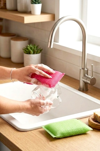 Myclean 3 Adet Petek Dokulu Bulaşık Süngeri Sihirli Pratik Sünger