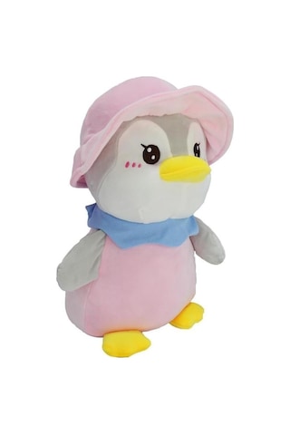 Premium Ultra Yumuşak Peluş Penguen 40 Cm Sevimli Büyük Boy Oyuncak Pembe