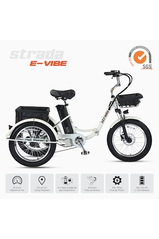 Stradacycles E-VIBE Hidrolik Disk Üç Tekerlekli Elektrikli Bisiklet