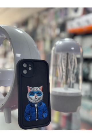 Apple Uyumlu iPhone 12 Uyumlu Nakış İşlemeli 3d Kılıf -