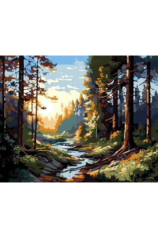 Sayılarla Boyama Numaralı Tuval Seti Boya Fırça Dahil 40x50 Cm Işığın İzinde