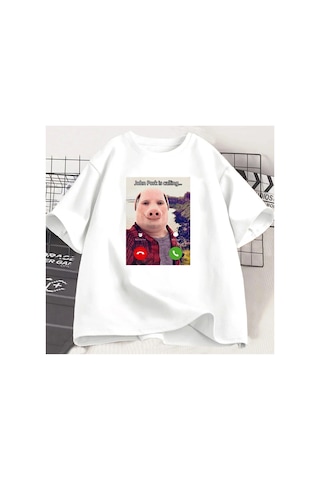 Tarzsokak John Domuz Arıyor T Shirt Komik Grafik Tee Üst Büyük Boy Pamuk Mizah Domuz Meme Tasarım Erkek 2855 Beyaz