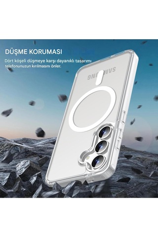 Samsung Uyumlu S25 Şeffaf Magsafe Kılıf Safe Şeffaf