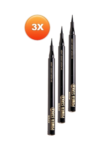 Avon Power Stay Likit Liner Blackest Black 3'lü