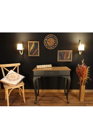 Wooding 80 Cm Çekmeceli Masif Siyah Naturel Dresuar (548586970) Siyah
