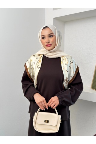 Mihran Butik Elite Model Modal Kumaş Kadın Alt Üst Takım Kahverengi