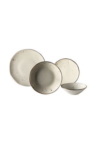 Aryıldız Tulu Papatya 24 Parça Yemek Seti R46 Krem