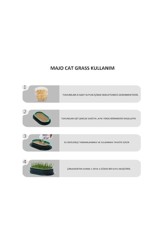 Özel Plastik Kâseli %100 Doğal Fileli Kedi Çimi Tüy Yumağı Önleyici
